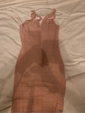 Guess Blush Pink Backless Bandage Dress